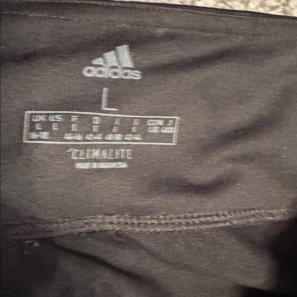 Adidas Black cropped Leggings with Bold White Branding - Picture 2 of 3